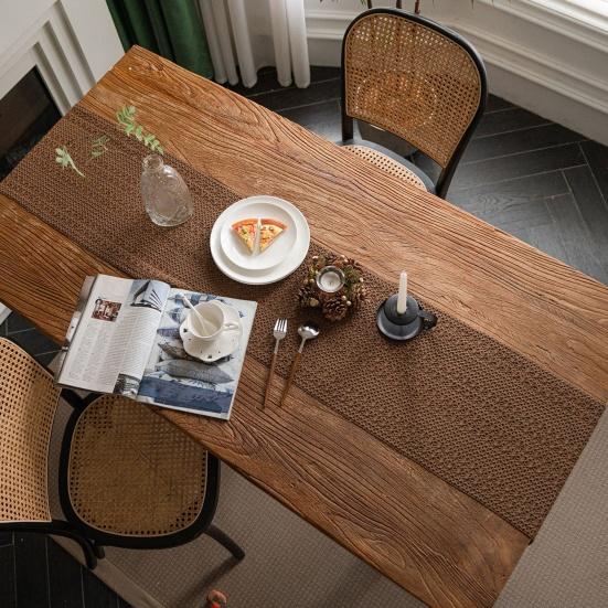 Cotton Linen Table Runner Tassel Table Flag Reusable Holiday Table Decor for Restaurant Dining