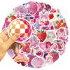50-Piece Rose Pink Aesthetic Waterproof Stickers for Scrapbook & Phone Case Decoration