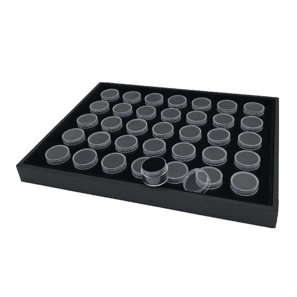 FindingKing 24 Black Foam Gem Jars Gemstone Storage Display