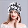 Russian Rex Rabbit Fur Hat Hand Made Knitted Beanies Soft Snow Hats