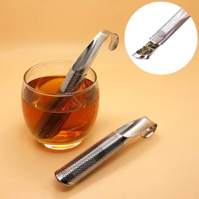 Portable Hook Pipe Design Stainless Steel Tea Maker Infuser Strainer Cup Filter
