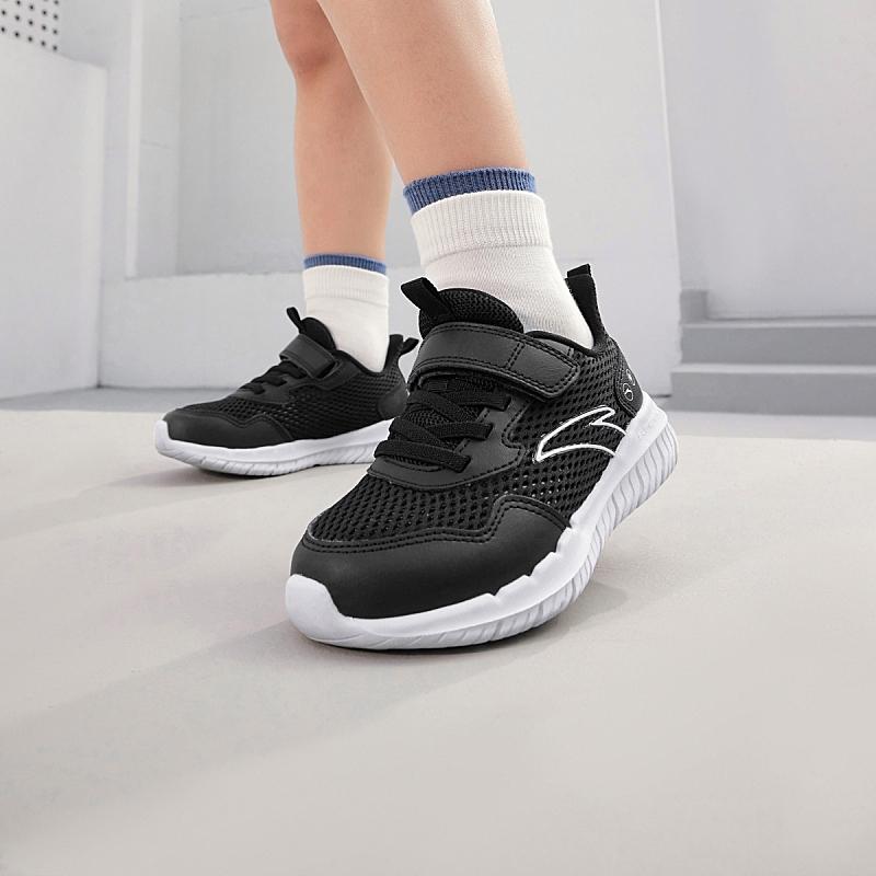 Anta Kids Vitality Fashion Versatile Lightweight Shock Absorbing Breathable Low Top Running Shoes Kids sneaker Black White A12439967-7