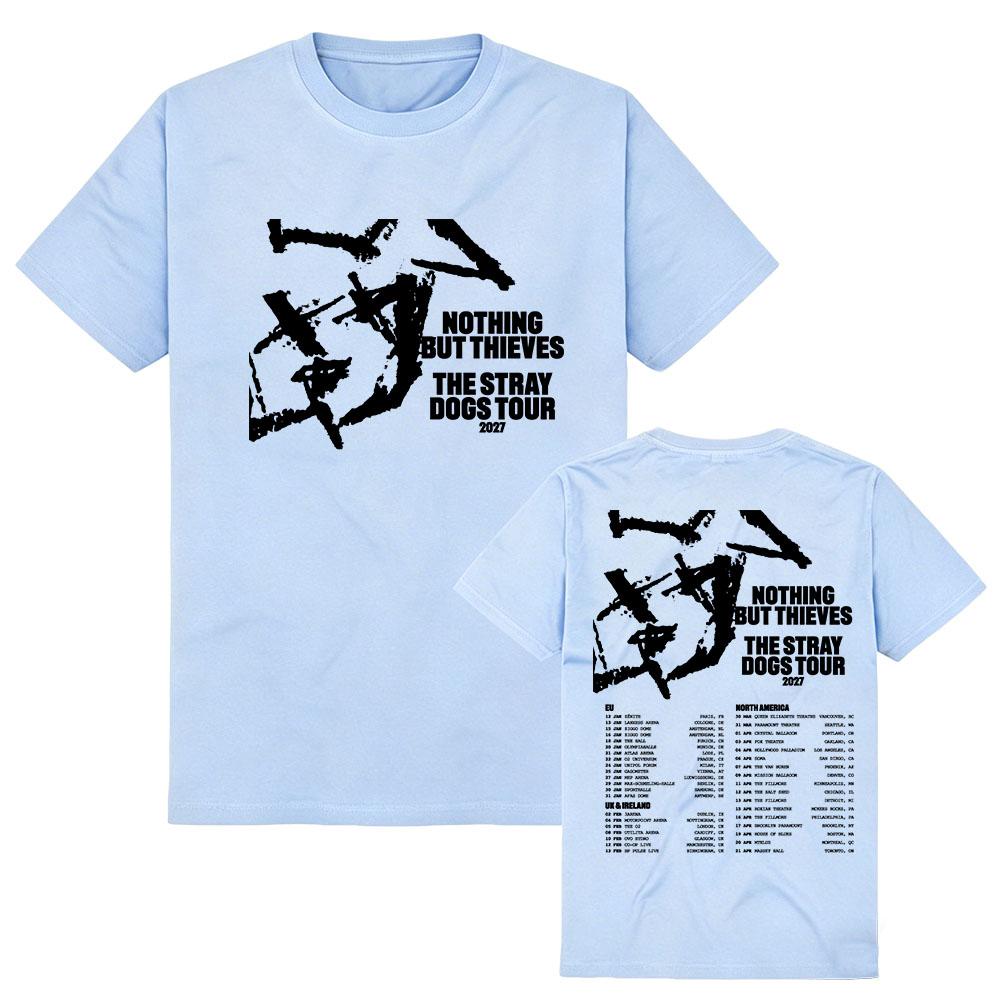 A STRAY DOGS Tour 2027 Póló Rock Zenekar Nothing But Thieves Pólók Nyári Rövid Ujjú Pamut Női Pólók Grafikus Merch Póló