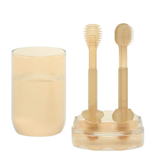 

1 комплект детской зубной щетки, привлекательная тонкая работа, коричневая компактная противоскользящая зубная щетка для чистки новорожденных на каждый день коричневый