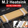 1-5Pack Aluminum Alloy Radiator with Thermal Pad M.2 2280 SSD Heatsink Kit for PC Computer Solid State Hard Drive Cooling Tool