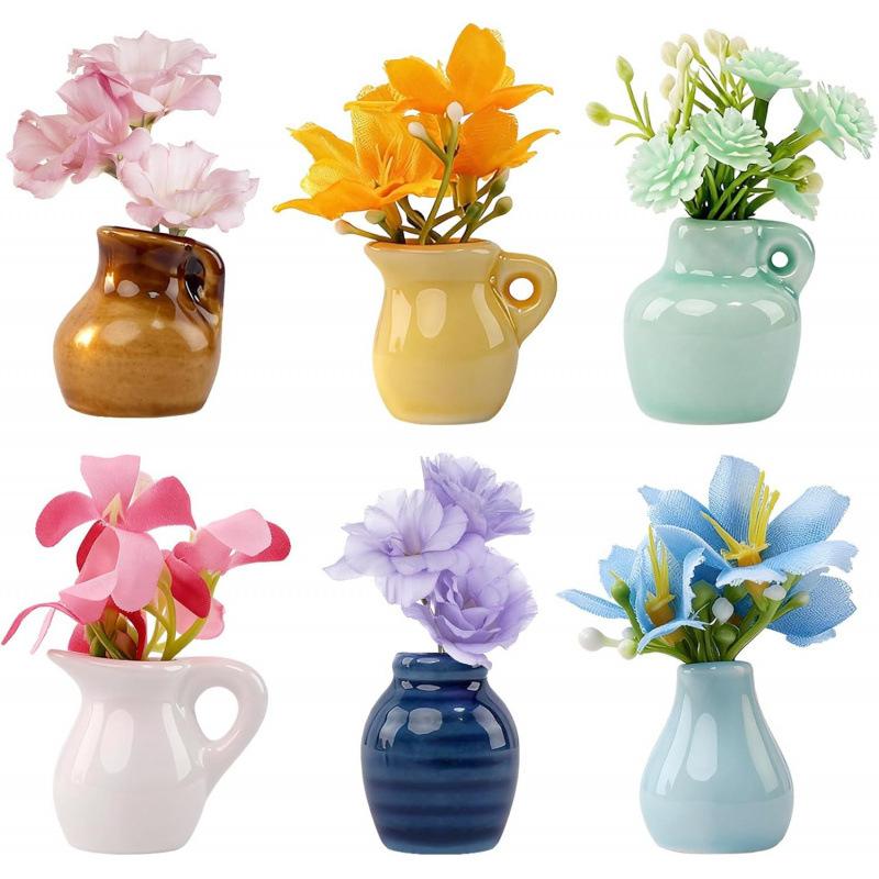 Magnetic Mini Ceramic Vase Ins Style Creative Fridge Decoration Glass Vase Home Desktop Ornament Simple Gift