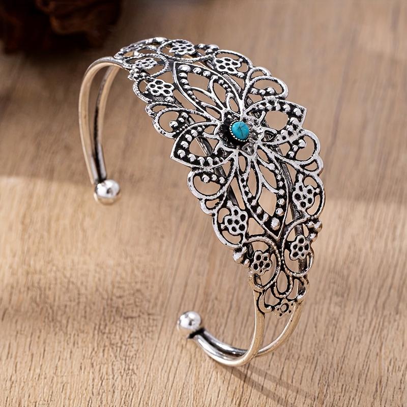 New Fashion Geometric Bracelet for Women, Unique Vintage Style Open Bangle