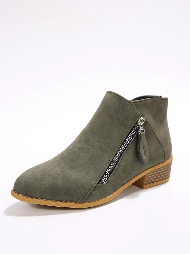 Plus Size Suede Women's Ankle Boots - Autumn/Winter 2021, European & American Style