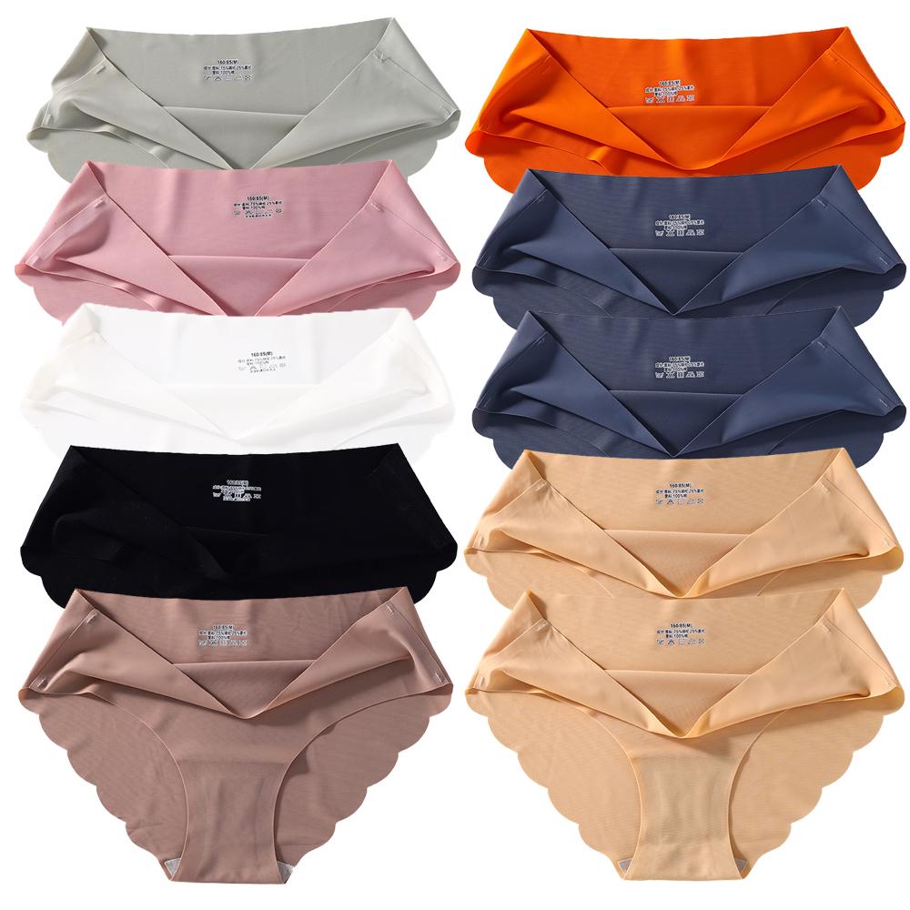 Seamless Silk Panties Women Underwear Sexy Female Underpants Briefs Woman Lingerie Underwear Ice Silk 10 Pcs/Set