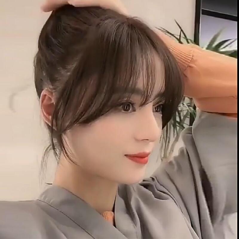 

Перука з чубчиком «Богиня», нарощування волосся, прозорий чубчик 4. Bangs - Natural Black