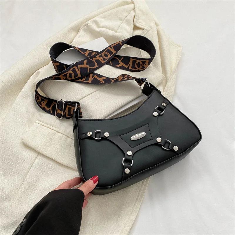 Monochromatic Shoulder Stitching Bag for Women Crossbody Underarm Bag High Quality New Niche Design Luxury