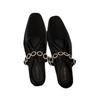 2025 new evening breeze half tray pearl Mary Jane women's shoes bag head slippers women wear silver Mary Jane women's shoes