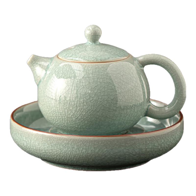 Gold Inlaid Jade Ru Kiln Xishi Teapot