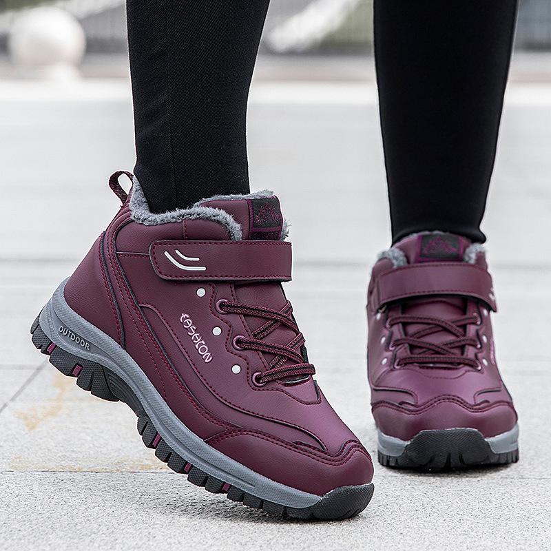 Winter Velvet Warm Cotton Shoes Non-slip and Wear-resistant Medium Walking Shoes Thickened Snow Boots
