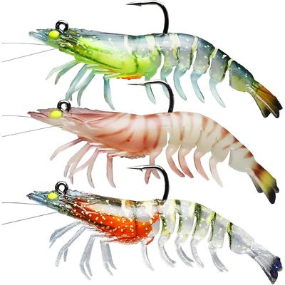 Vormontierte Krebse Angeljigs, Super haltbare TPE Angelköder, Gut verarbeiteter lebensechter Garnelen-Shad-Swimbait, Krautfreier Köder für Barsch, Forelle, Zander