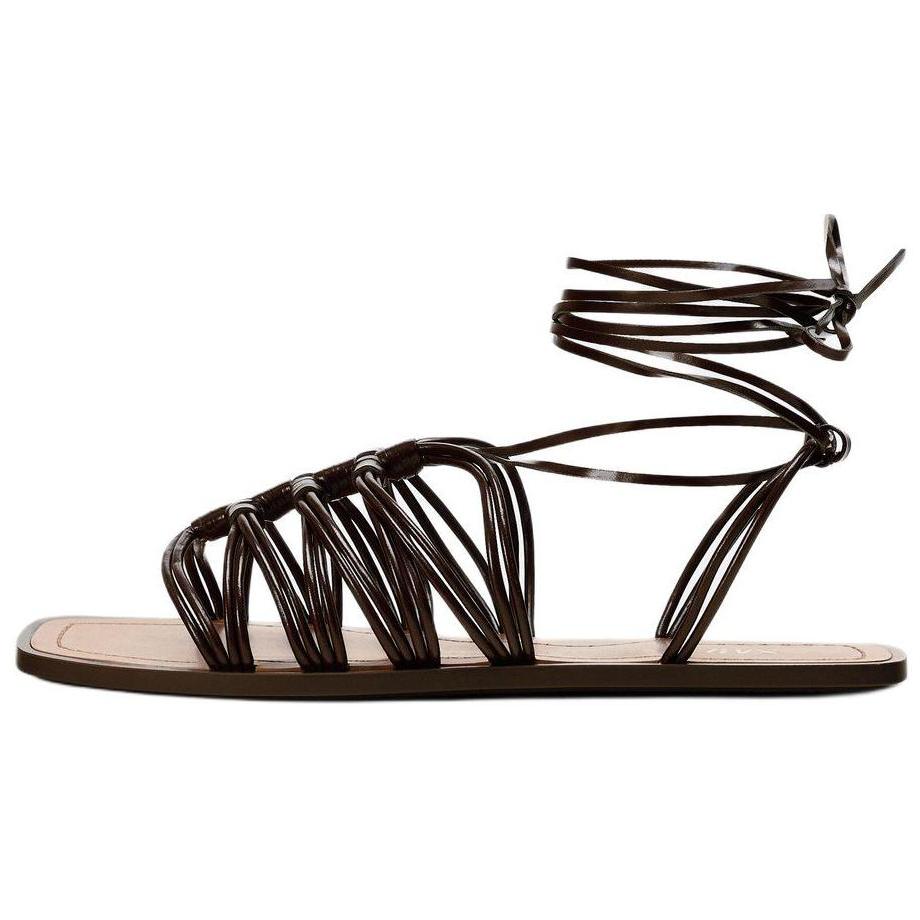 

Zara Модные Универсальные Римские Сандалии Женская Обувь Коричневый 12611410700-35 36