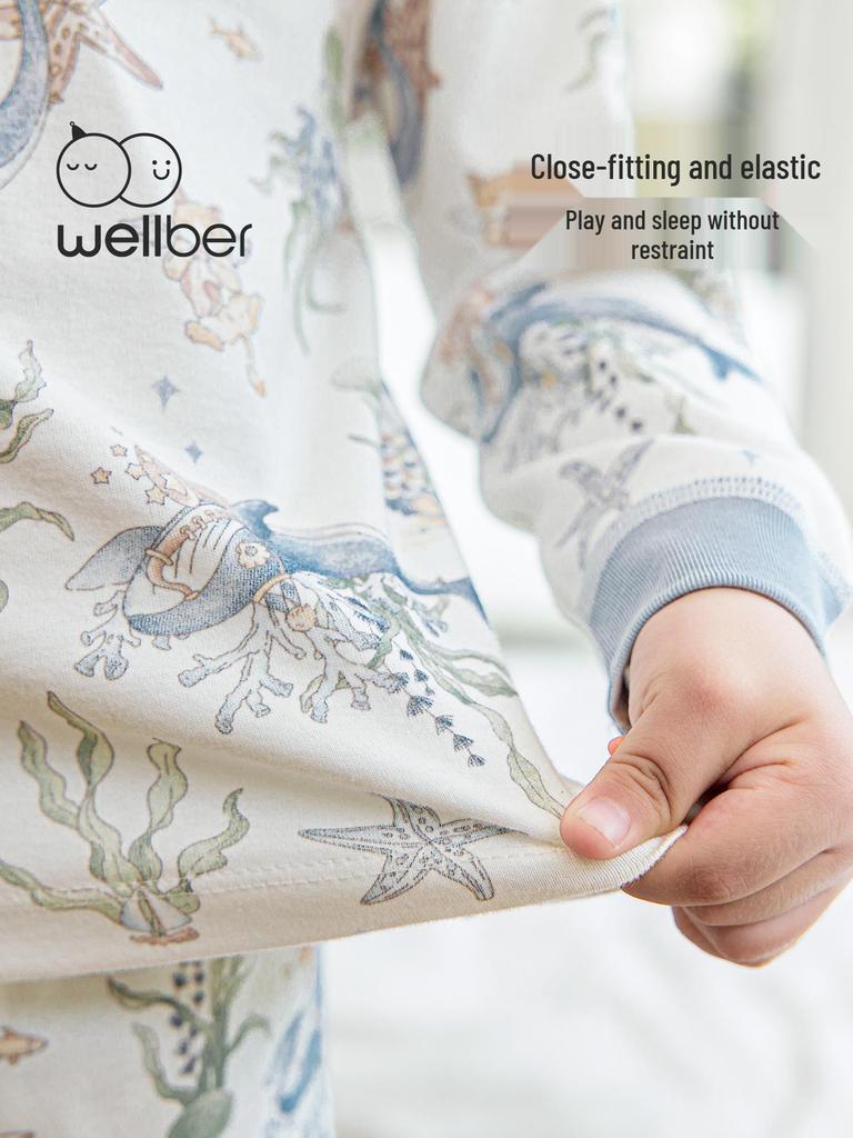 Weibeilu A-Grade Pure Cotton Baby Autumn/Winter Pajama Set, Trousers & Home Clothes