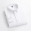 Fashion 100%cotton Casual long-sleeve Shirts for men oxford striped plaid tops slim fit formal shirt white black office clothes