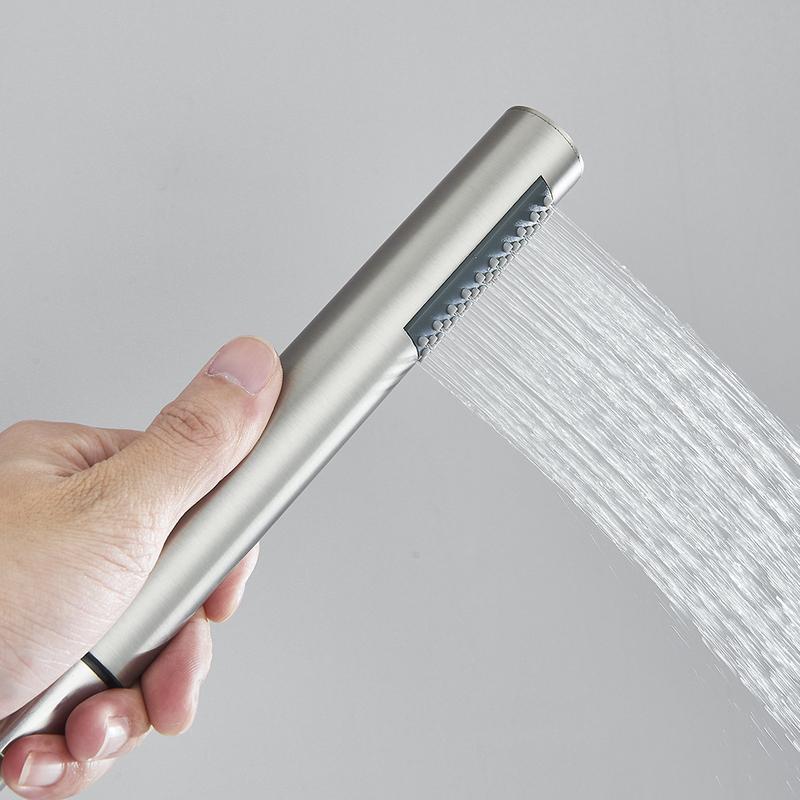 Uythner Hand-held Shower Head Plastic Black Bathroom Rainfall Shower Nozzle Aerator High Pressure handheld Shower Head