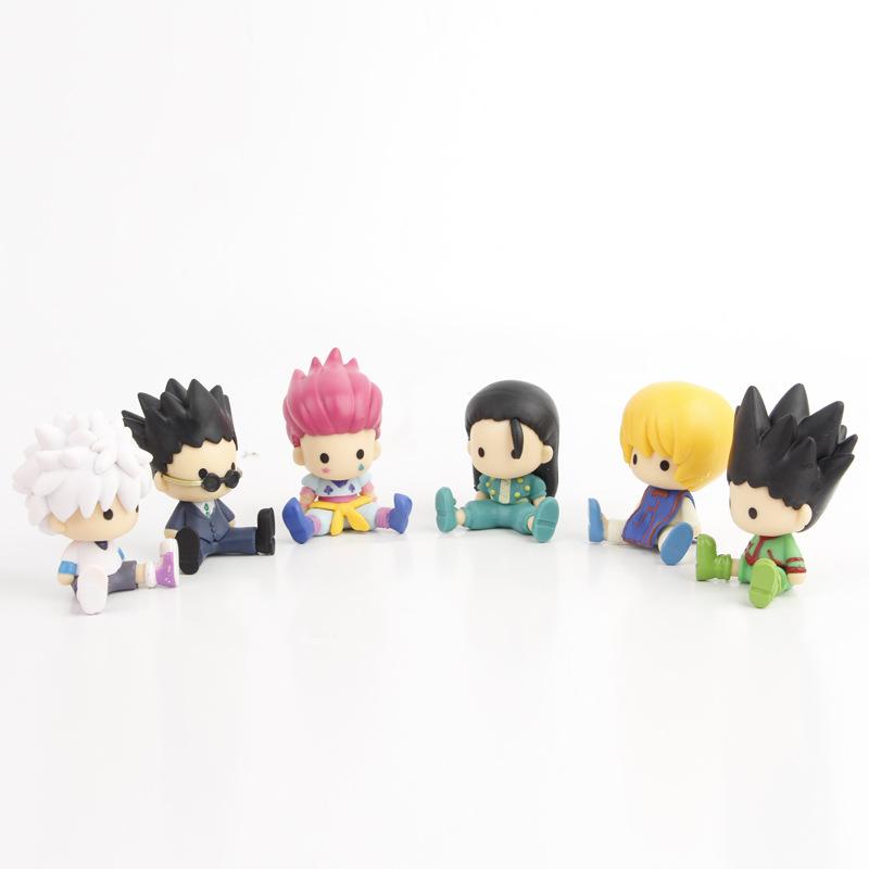 6ks 7cm HUNTER×HUNTER Anime zboží Killua Zoldyck GON·FREECSS Akční figurky Model Panenka Auto Stolní Dekorace Dárek Hračka