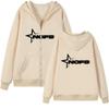 Fashion, trendy brand letter print loose fleece zipper sweater Y2K hip-hop streetwear men's and women's jumper