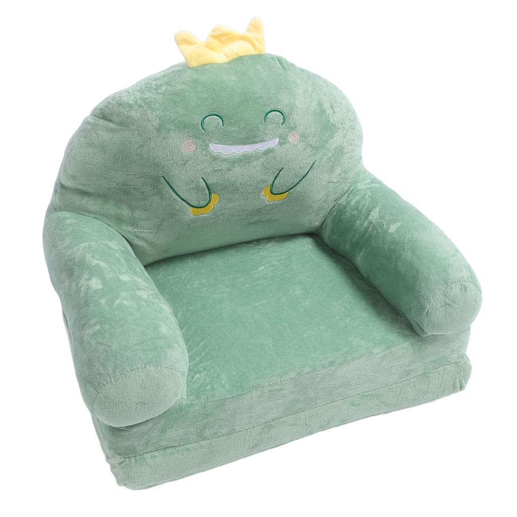 Kinder Sofa Cartoon Grüner Dinosaurier Faltbar Breiter Griff Weich Atmungsaktiv Kleinkind Stuhl zum Lesen Entspannen Schlafen