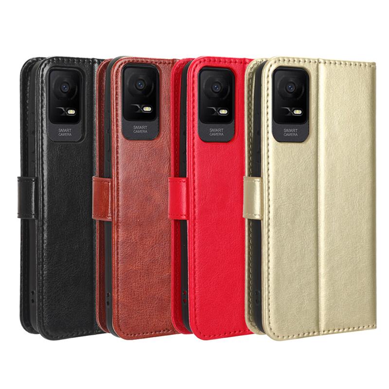 Leather Flip Case for TCL Ion X V Ion Z Stylus 5G Protective Cover Wallet Card Slot Kickstand Shockproof Holder Business Full Protection Cover