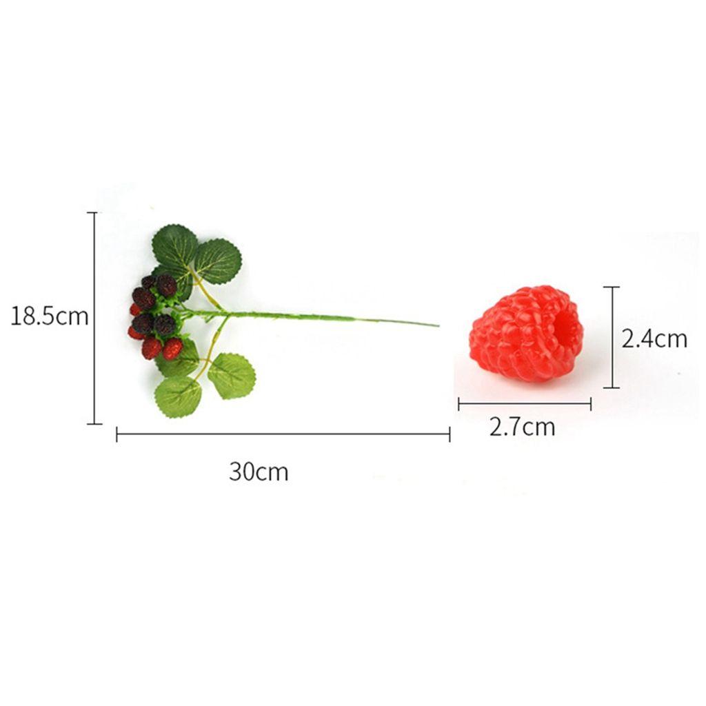 DIY Accessories Bright Color Realistic PVC Mulberry Branch Model Artificial Raspberry Fake Fruit Photography Props