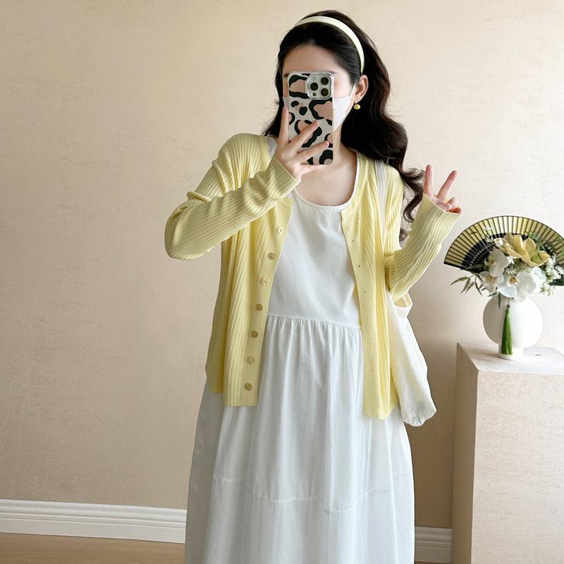 

Spring 2026 Maternity Sleeveless Vest Dress & Cardigan Set M