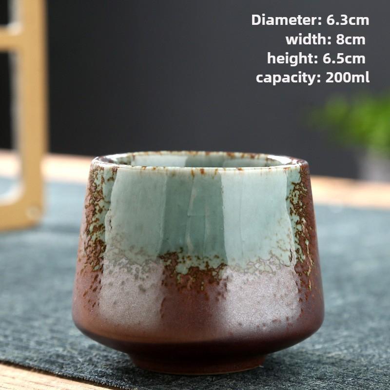 Vintage Japanese Raku Pottery Tea Cup Handcrafted Coarse Ceramic Kung Fu Cup Kiln Glaze Unique Design for Home Use