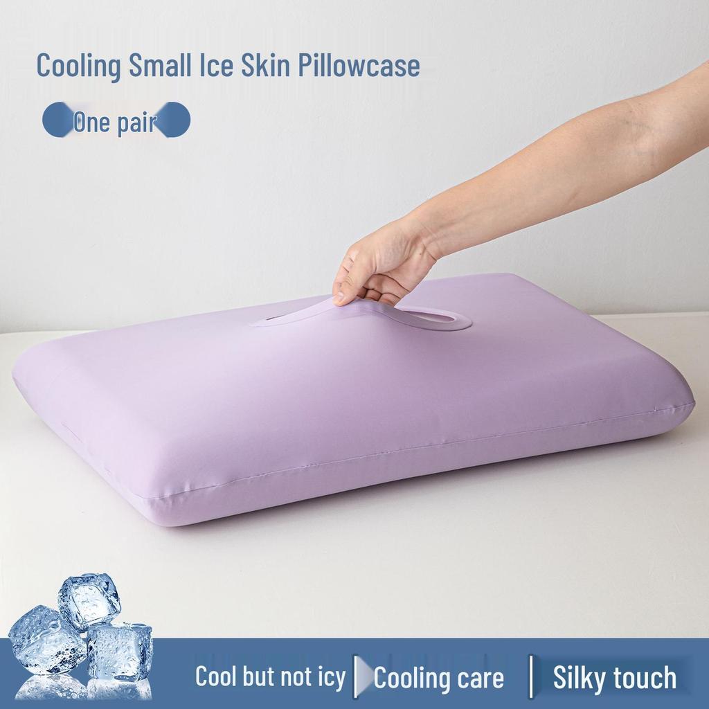 Free Shipping Ice Silk Pillowcases: Set of Two Cooling, High Elasticity, Summer Memory Foam Covers