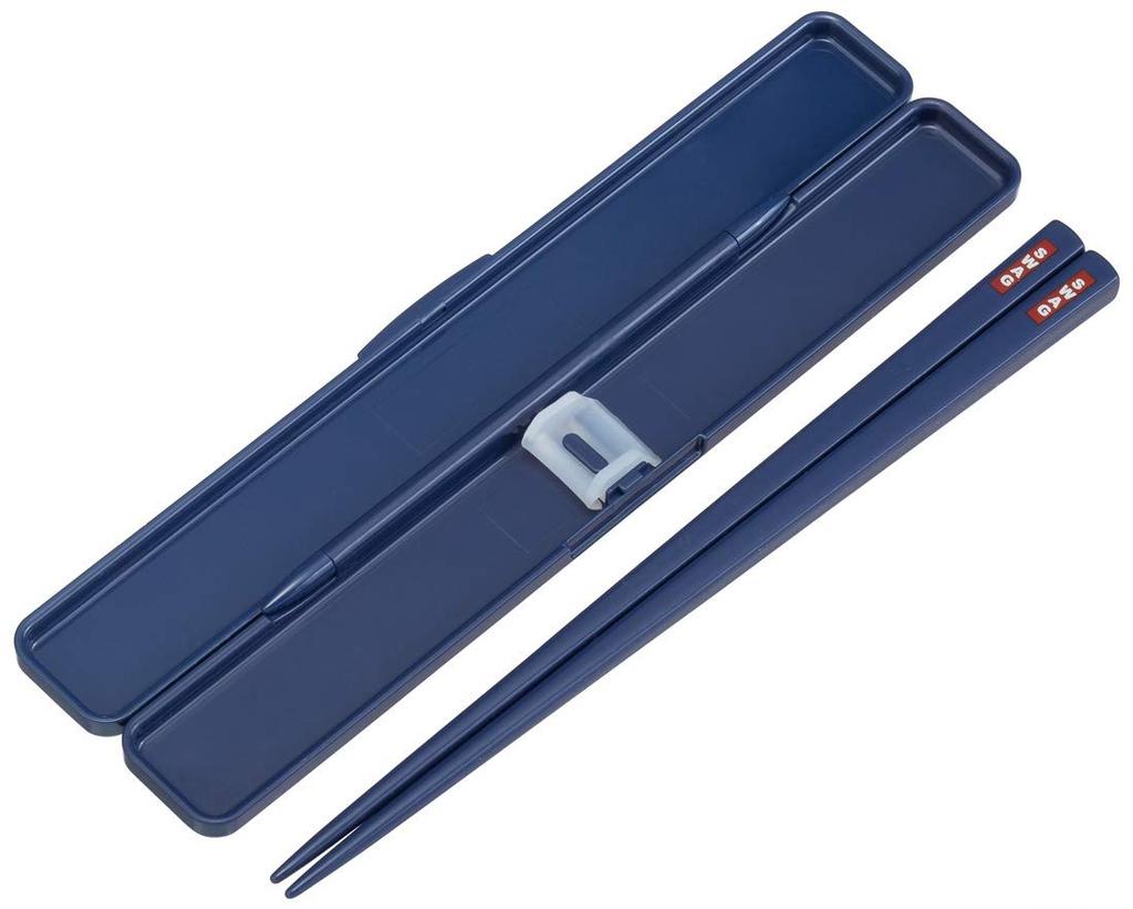 Skater Silver Ion Antibacterial Chopsticks and Chopstick Case Made In ABC4AG Ag+ Set, 19.5cm, Denim, Japan,