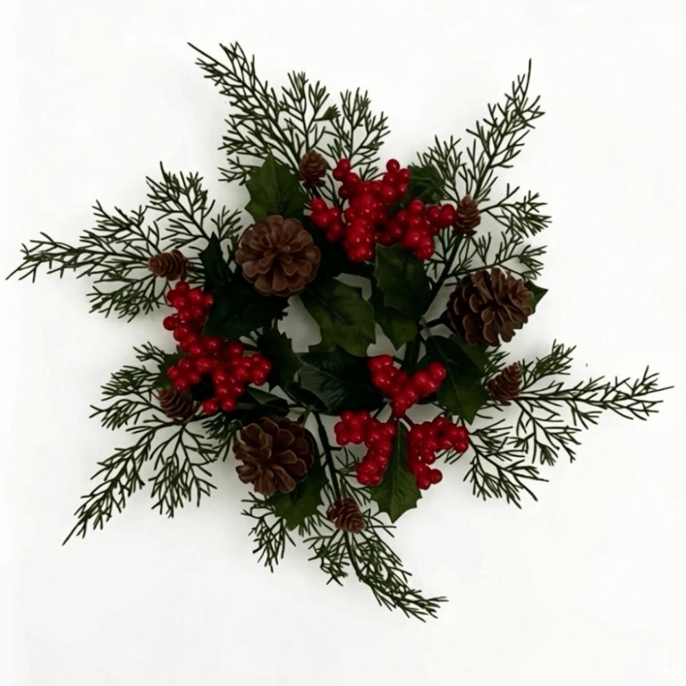 Plastic Christmas Candle Ring Artificial Pine Needle Table Centerpiece  Holiday Dinner Table