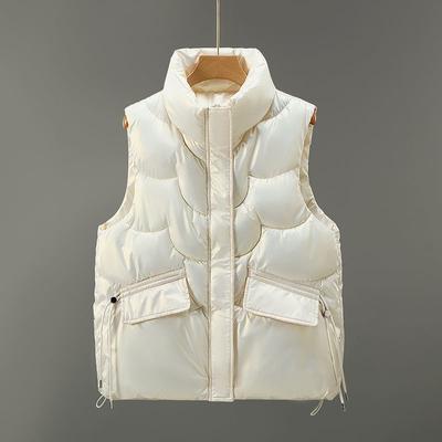 Down Cotton Vest Women's Short Autumn and Winter Glossy Vest Loose Thick Warm Vest Jacket