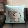 Sweet Cute P-Peach Gomas Cushion Cover Natural Linen Organic Fabric Double-Sided Printing Sofa Home Decor Gift Pillow Case