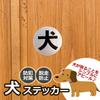 Set of 2 Silver Round Dog Stickers Security Security Entrance Glossy Escape Prevention