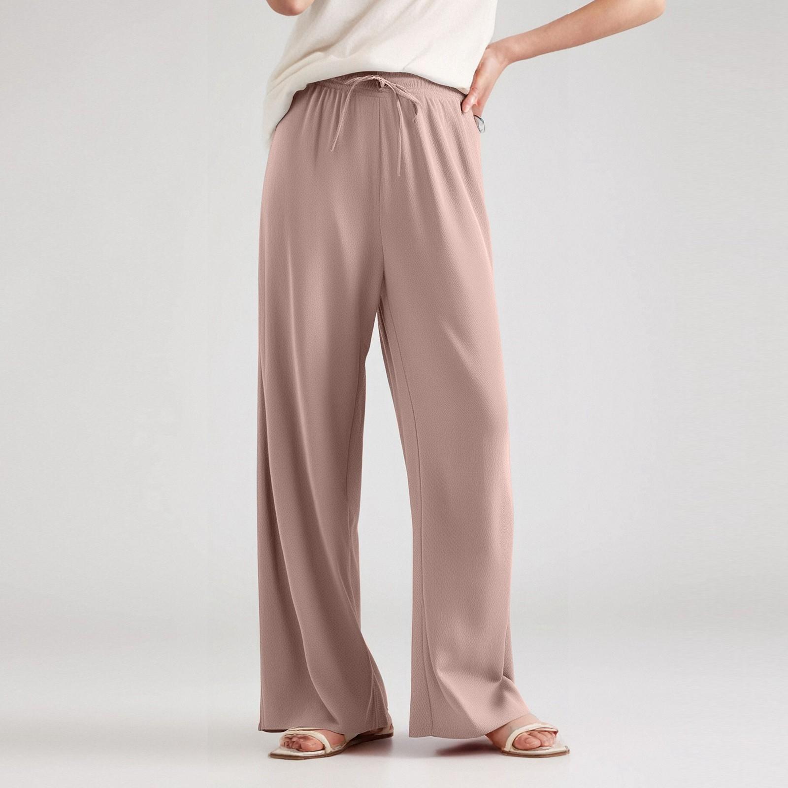 

Женские брюки свободного кроя из шелка Ice Silk с завышенной талией, прямые повседневные брюки XXXL хаки