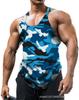 Men's Plus Size Camouflage U-neck Sleeveless Gym Vest