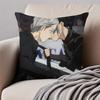 Elegant Sports Anime YYuri on Ice Cushion Cover Pillowcase Antidustmite Invisible Zipper Short Plush Sofa Cushion