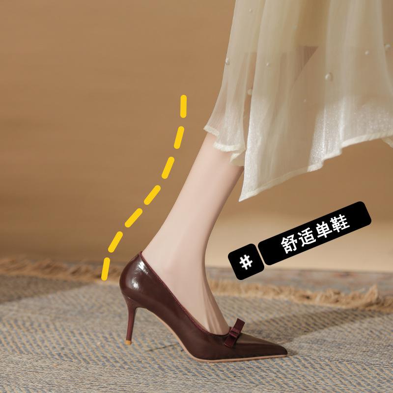 Fashion high sense niche temperament women's pointed head thin heel single shoes new delicate versatile elegant woman