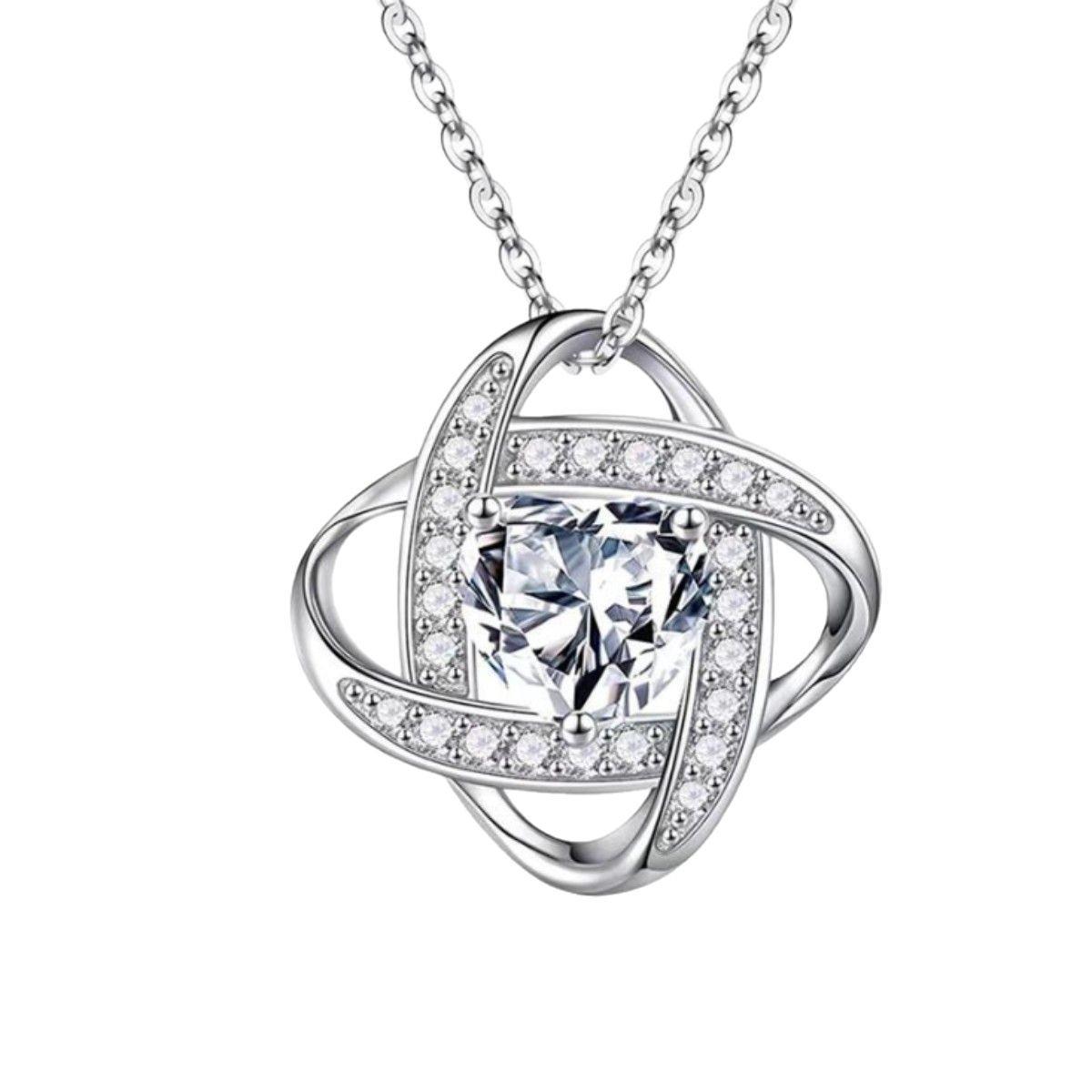 Clover Pendant Necklace Eternal Heart Diamond Pendant Collarbone Chain Premium Durable Quality Useful Practical