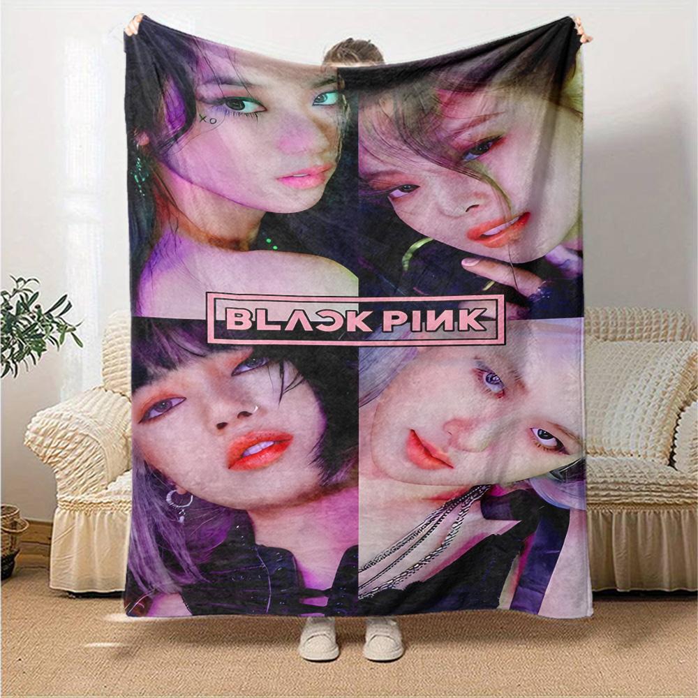 Blackpink Members Pink Theme Blanket Soft Warm Suitable for Sofa Couch Office Bed All Seasons Digital Print Perfect Gift for Relatives Y12