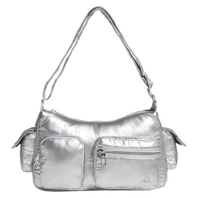 Polyurethane Handbag, Shoulder Bag Regular Women's Metallic Silver Adidas JE3902
