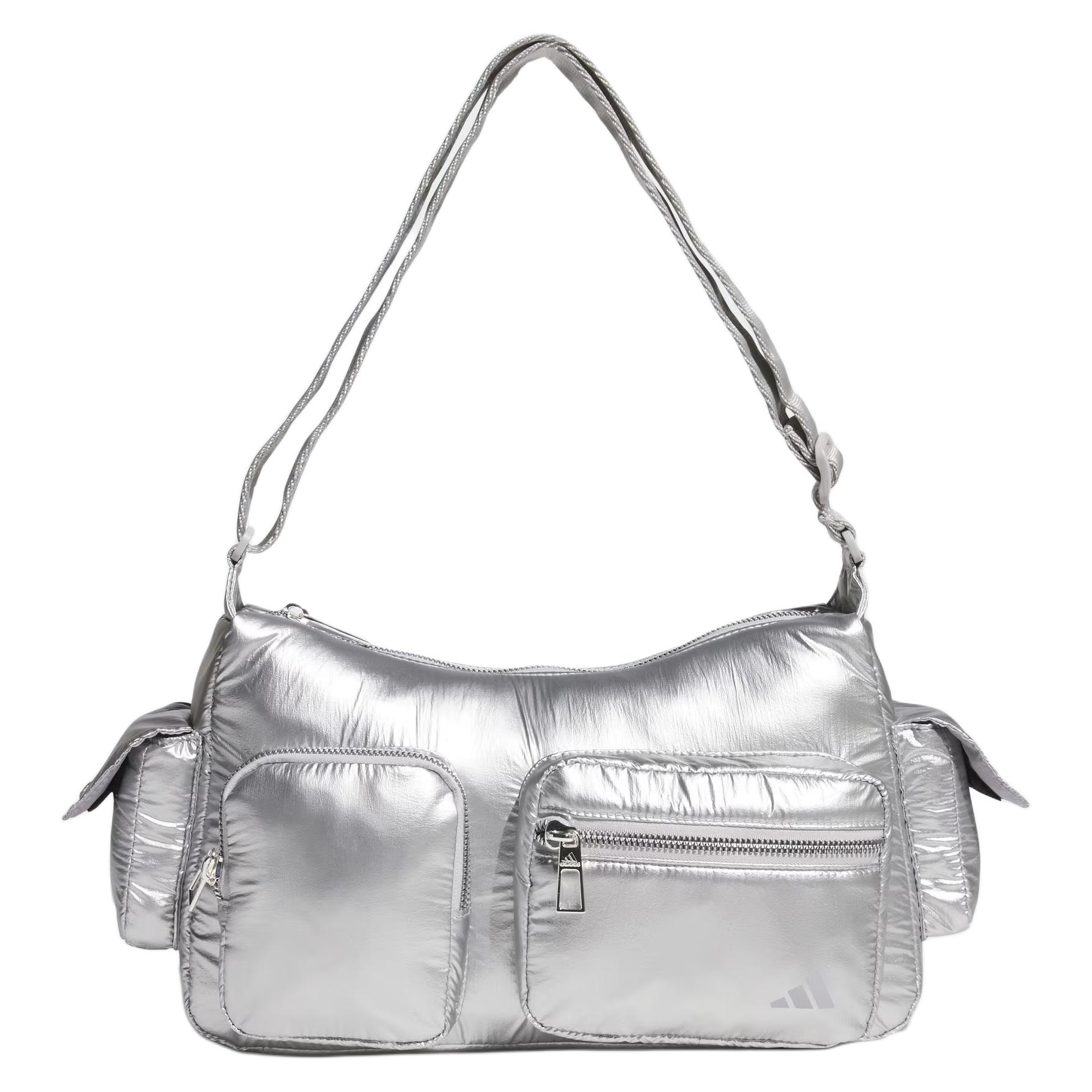 

Adidas Polyurethane Handbag, Shoulder Bag Regular Women s Metallic Silver Adidas JE3902 металлик серебряный