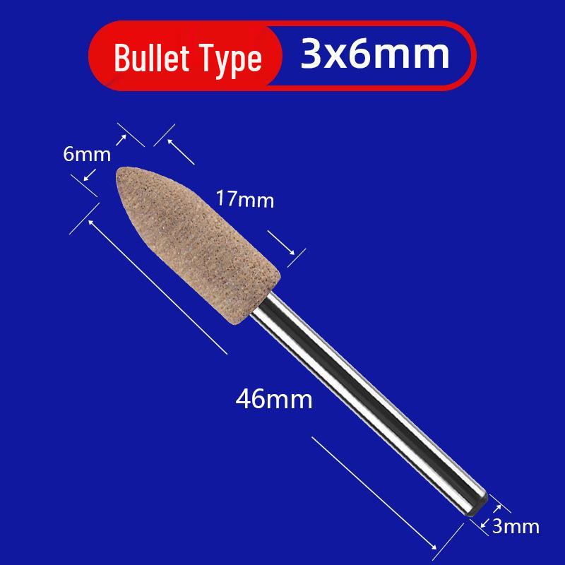 3mm Shank Pneumatic Electric Grinder Set with Cowhide Polishing and Cylindrical Bullet Shape Heads