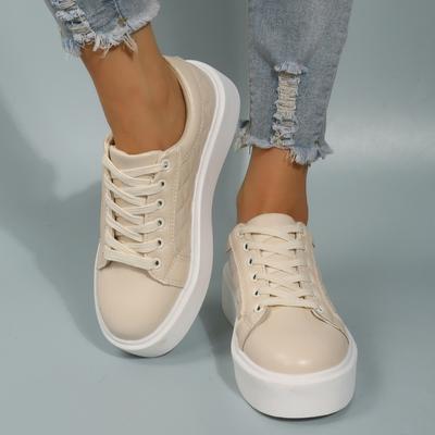 Spring Autumn Genuine Leather Women Sneakers White Cowhide Platform Sneakers Women Simple Lace Up Flat Sneakers Woman