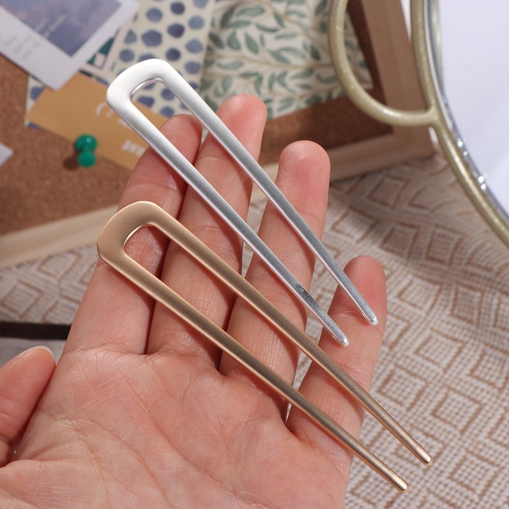 Electroplate Hair Sticks Simple Hair Clip High Quality U Shape Barrettes  Women Headdress
