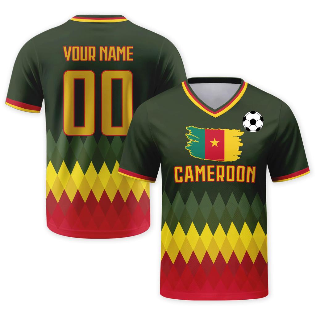 Customizable DIY Soccer Jersey Shirt with Team Print V Neck Short Sleeve Lightweight Breathable Sports Top for Adults Youth Men Women