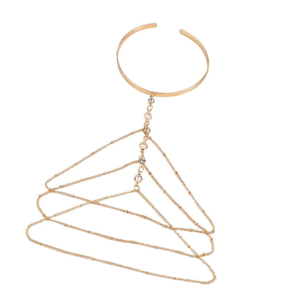 Adjustable Iron Resin Arm Cuff Bracelet With Detachable Fringe Design For Casual Or Formal Outfits