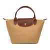 Le Pliage Série Original Logotipo em Relevo Lona de Nylon e Couro Bolsa Tote Dumpling Pequena Bolsas Tote Femininas Marrom Claro 1621089P86